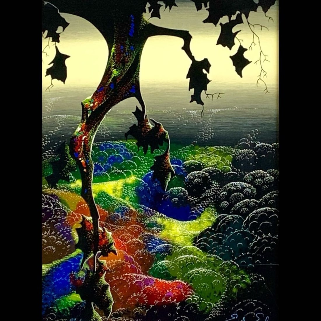 work Eyvind Earle Crimson Gold Serigraph SIgned ED 87/ 200 Framed Authentic (1 of 10)