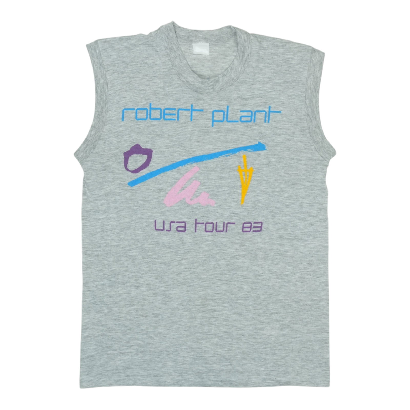 Shirt 1983 Robert Plant Tour Sleeveless: Shirt 1983 Robert Plant Tour Sleeveless This listing features Shirt 1983 Robert Plant Tour Sleeveless. Item specifics are provided below. Item Specifics: Size: Unreadable Tag Size: Unreadable Material