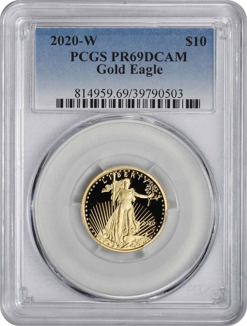 PCGS 2020-W $10 American Gold Eagle PR69DCAM: PCGS 2020-W $10 American Gold Eagle PR69DCAM This listing features PCGS 2020-W $10 American Gold Eagle PR69DCAM. Item specifics are provided below. Item Specifics: Country Of Origin: United States Cer