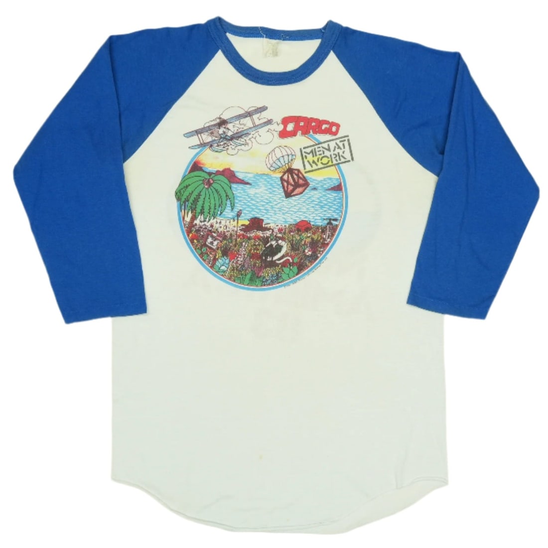 Shirt 1983 Men At Work Cargo Tour Jersey: Shirt 1983 Men At Work Cargo Tour Jersey This listing features Shirt 1983 Men At Work Cargo Tour Jersey. Item specifics are provided below. Item Specifics: Size: Unreadable Tag Size: Unreadable Materi