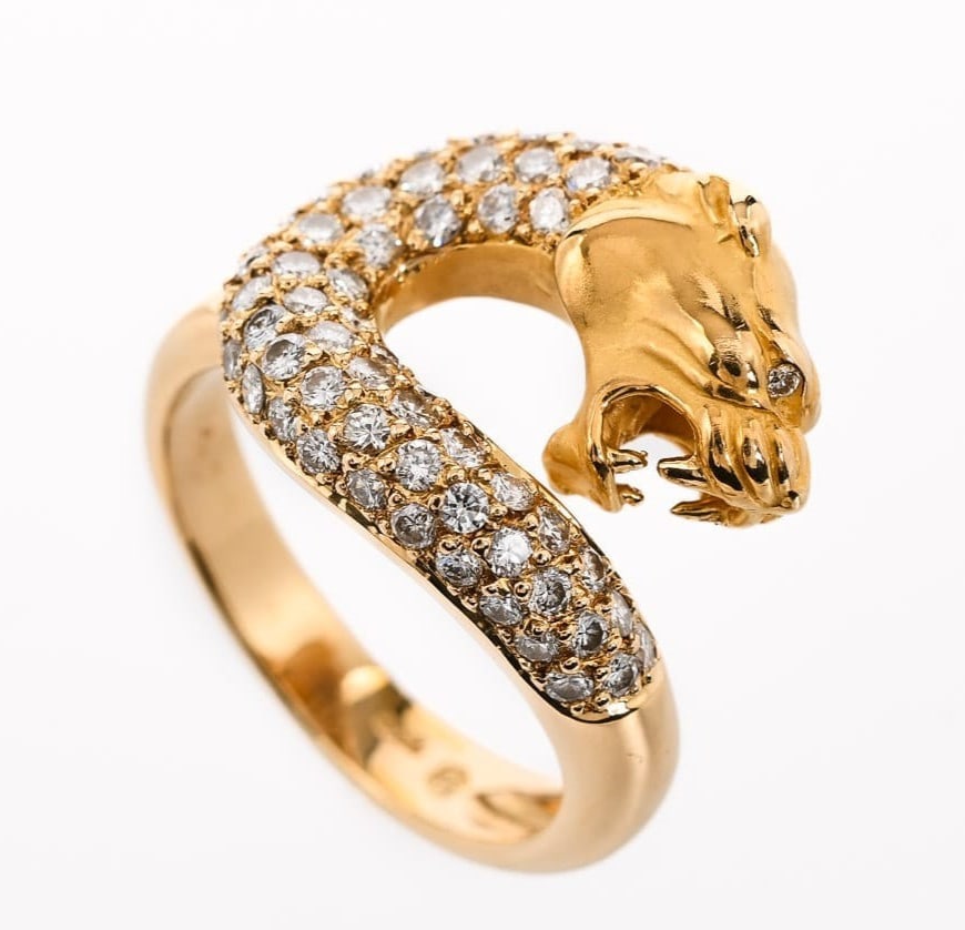 EU52 Carrera y Carrera Panther Pave Diamonds 18k Yellow Gold Animal Ring US 6.5: EU52 Carrera y Carrera Panther Pave Diamonds 18k Yellow Gold Animal Ring US 6.5 This listing features EU52 Carrera y Carrera Panther Pave Diamonds 18k Yellow Gold Animal Ring US 6.5. Item specifics ar