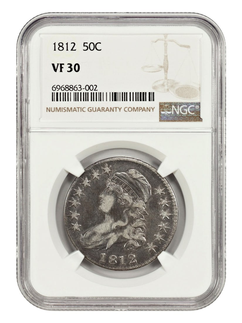 Capped Bust Half Dollar - 1812 50C NGC VF30: Capped Bust Half Dollar - 1812 50C NGC VF30 This listing features Capped Bust Half Dollar - 1812 50C NGC VF30. Item specifics are provided below. Item Specifics: Certification: NGC Certification Numbe