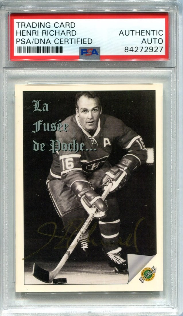 (PSA) Henri Richard Autographed 1992 Ultimate Trading Card Company Card: (PSA) Henri Richard Autographed 1992 Ultimate Trading Card Company Card This listing features (PSA) Henri Richard Autographed 1992 Ultimate Trading Card Company Card. Item specifics are provided below