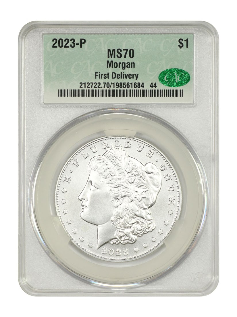 Delivery) 2023-P $1 Morgan Dollar CACG MS70 (First: Delivery) 2023-P $1 Morgan Dollar CACG MS70 (First This listing features Delivery) 2023-P $1 Morgan Dollar CACG MS70 (First. Item specifics are provided below. Item Specifics: Certification: CACG Cert