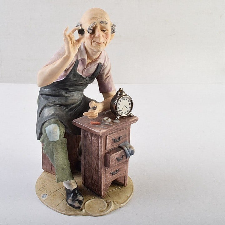 Italy Capodimonte Watch Maker Porcelain Figurine VJLM Vintage Handcrafted (1 of 10)
