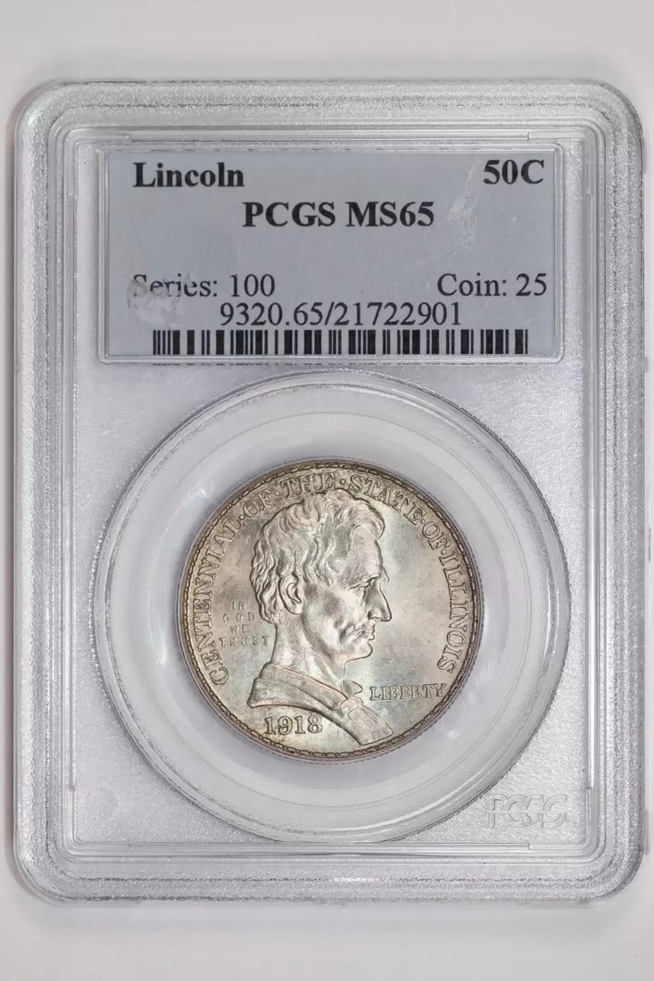 PQ 1918 LINCOLN ILLINOIS COMMEMORATIVE HALF DOLLAR PCGS MS65 ORIGINAL: PQ 1918 LINCOLN ILLINOIS COMMEMORATIVE HALF DOLLAR PCGS MS65 ORIGINAL This listing features PQ 1918 LINCOLN ILLINOIS COMMEMORATIVE HALF DOLLAR PCGS MS65 ORIGINAL. Item specifics are provided below. It