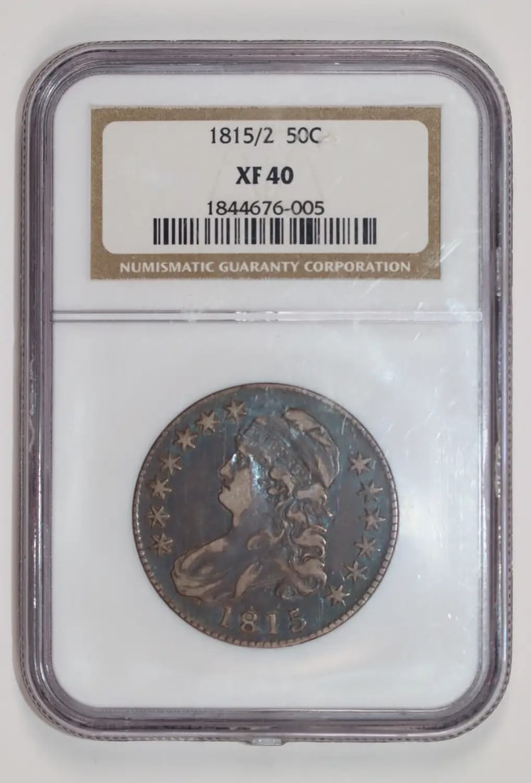 NICE OBVERSE COLOR - 1815/ 2 CAPPED BUST HALF DOLLAR NGC XF40 (1 of 2)