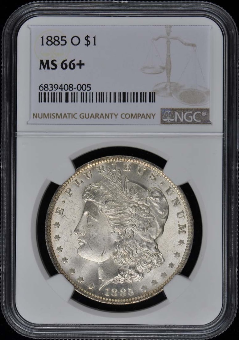 MS66+ 1885-O Morgan Dollar S$1 NGC: MS66+ 1885-O Morgan Dollar S$1 NGC This listing features MS66+ 1885-O Morgan Dollar S$1 NGC. Item specifics are provided below. Item Specifics: Certification: NGC Certification Number: 6839408005 Grad