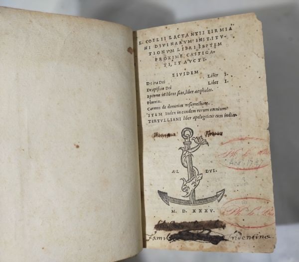 Dolphin Lactantius Divinae Institutiones Aldine Press 1535 Paulus Manutius Aldus (1 of 10)