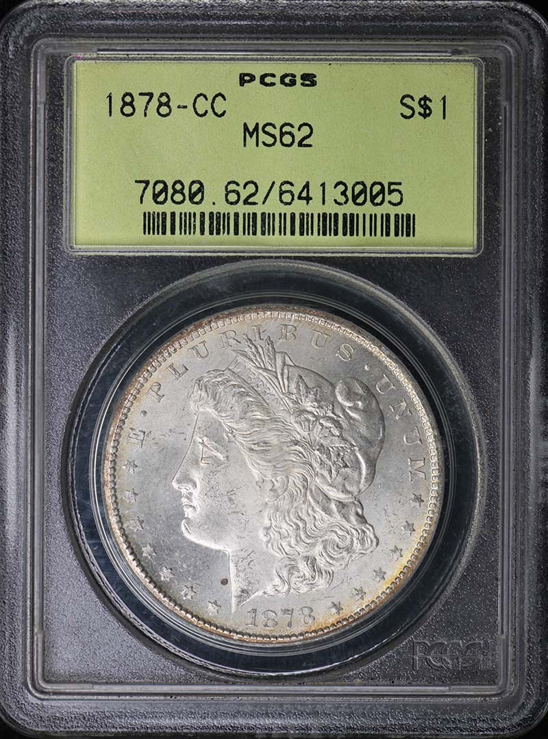 MS62 1878-CC $1 Morgan Dollar PCGS: MS62 1878-CC $1 Morgan Dollar PCGS This listing features MS62 1878-CC $1 Morgan Dollar PCGS. Item specifics are provided below. Item Specifics: Certification: PCGS Certification Number: 6413005 Grade: