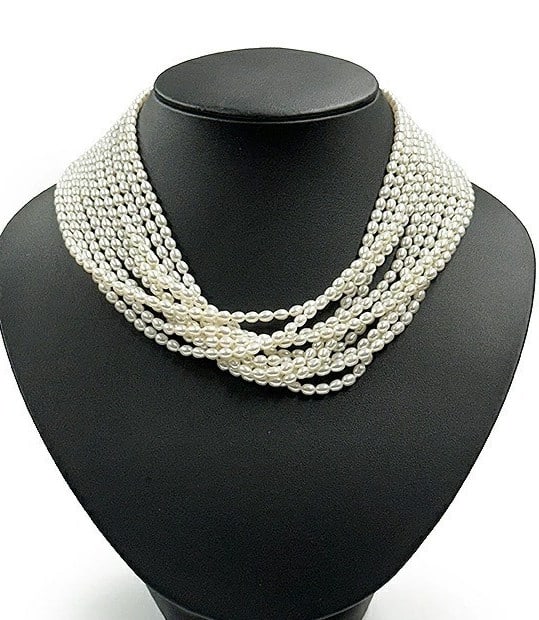 80s Vintage Tiffany & Co Paloma Picasso 10 Strand Pearl 18k Yellow Gold Necklace: 80s Vintage Tiffany & Co Paloma Picasso 10 Strand Pearl 18k Yellow Gold Necklace This listing features 80s Vintage Tiffany & Co Paloma Picasso 10 Strand Pearl 18k Yellow Gold Necklace. Item specifics