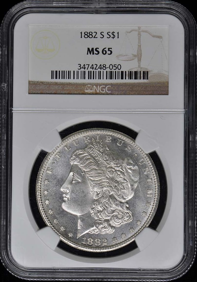 MS65 1882-S Morgan Dollar S$1 NGC: MS65 1882-S Morgan Dollar S$1 NGC This listing features MS65 1882-S Morgan Dollar S$1 NGC. Item specifics are provided below. Item Specifics: Certification: NGC Certification Number: 3474248050 Grade: