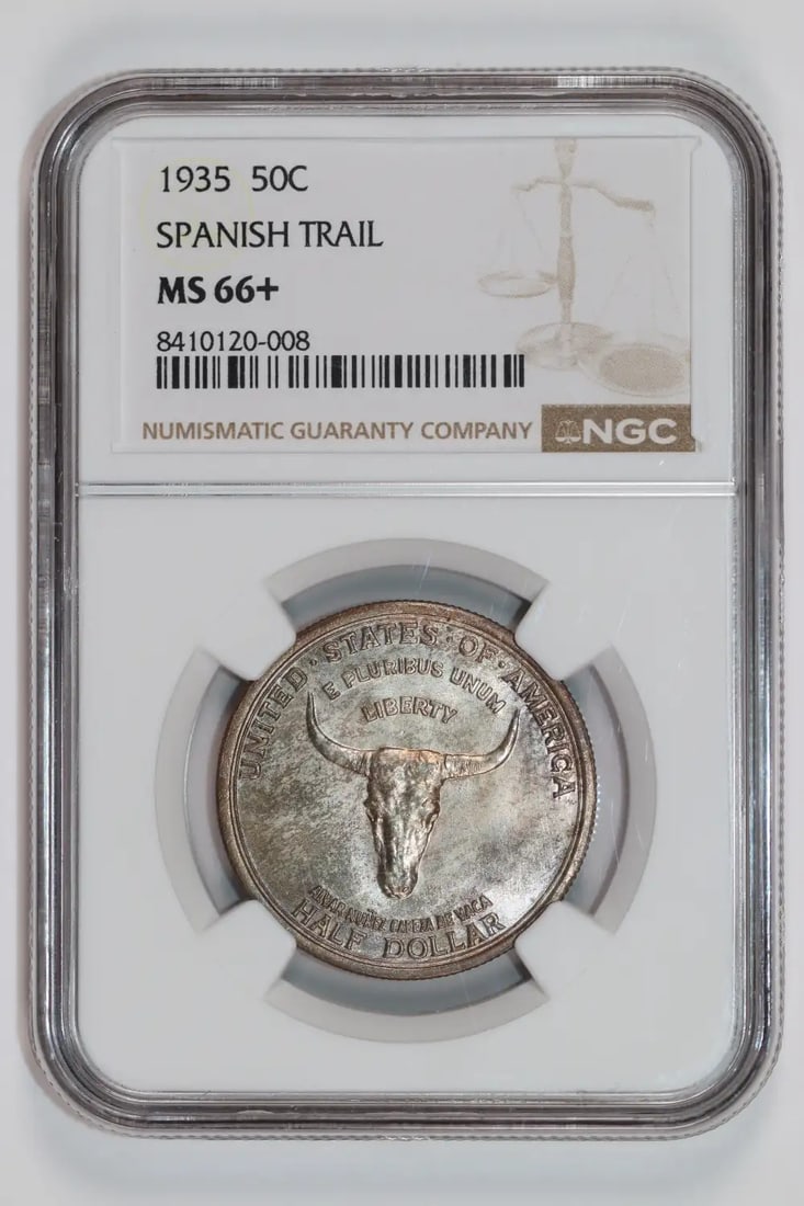 COIN 1935 SPANISH TRAIL COMMEMORATIVE HALF DOLLAR NGC MS66+ FRESH PQ: COIN 1935 SPANISH TRAIL COMMEMORATIVE HALF DOLLAR NGC MS66+ FRESH PQ This listing features COIN 1935 SPANISH TRAIL COMMEMORATIVE HALF DOLLAR NGC MS66+ FRESH PQ. Item specifics are provided below. Item