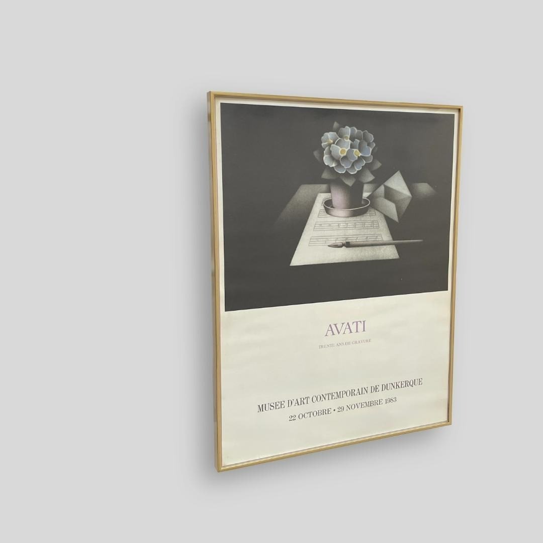 Gallery Mario Avati Exhibition Poster 1983 Framed Rare Vintage Art Print: Gallery Mario Avati Exhibition Poster 1983 Framed Rare Vintage Art Print This listing features Gallery Mario Avati Exhibition Poster 1983 Framed Rare Vintage Art Print. Item specifics are provided bel