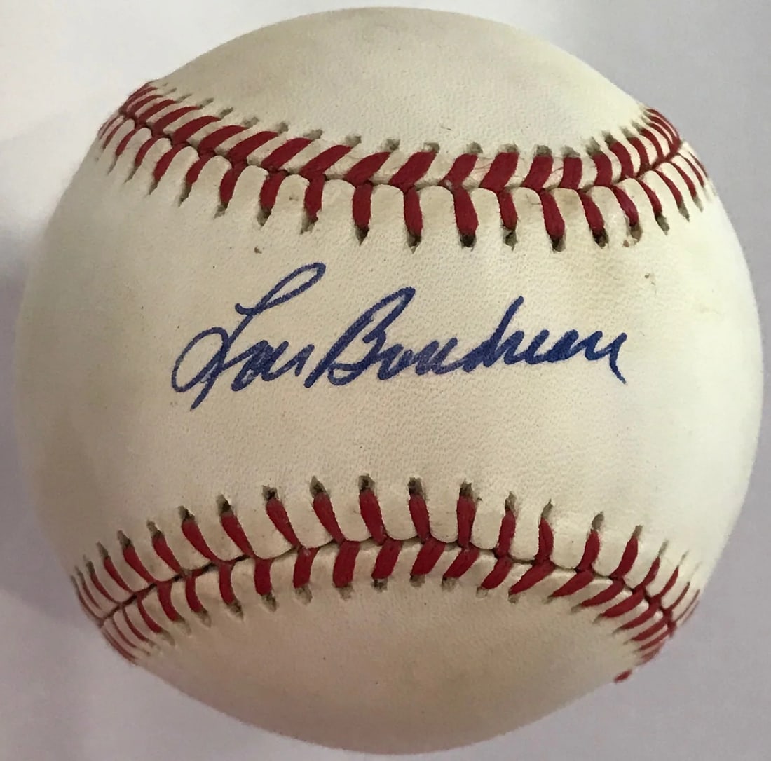 (JSA) Lou Boudreau Autographed Official American League Baseball (1 of 2)