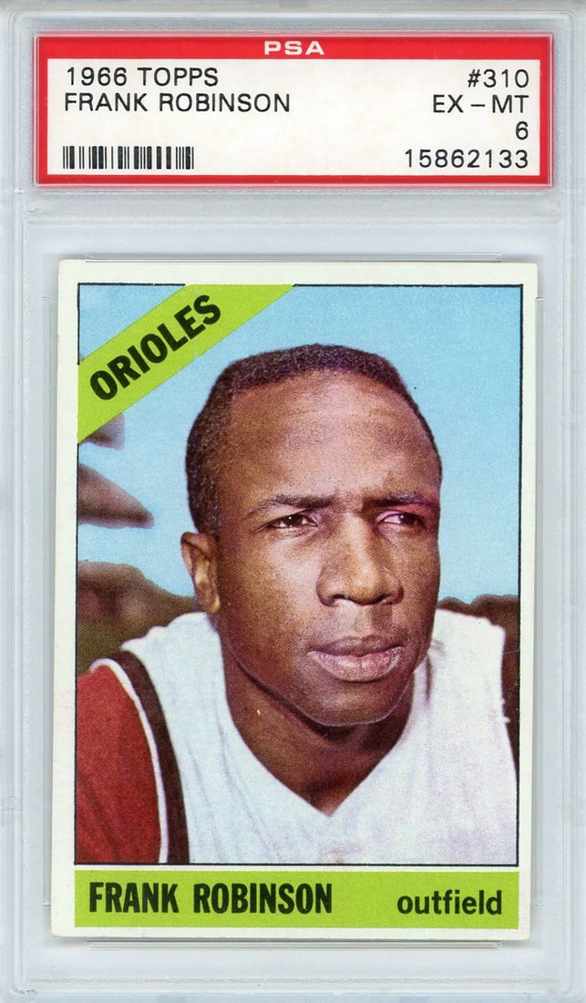 6) Frank Robinson 1966 Topps Card #310 (PSA EX-MT: 6) Frank Robinson 1966 Topps Card #310 (PSA EX-MT This listing features 6) Frank Robinson 1966 Topps Card #310 (PSA EX-MT. Item specifics are provided below. Item Specifics: Brand: PSA/DNA Frank Robin