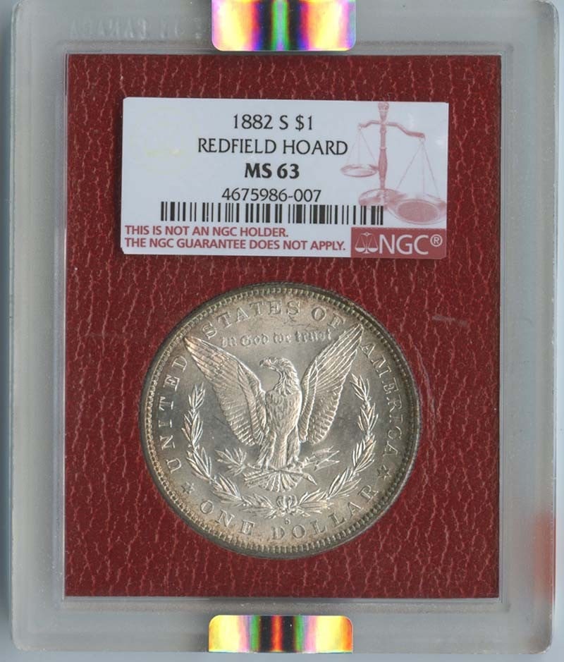 Hoard 1882-S $1 Morgan Dollar NGC MS63 Redfield: Hoard 1882-S $1 Morgan Dollar NGC MS63 Redfield This listing features Hoard 1882-S $1 Morgan Dollar NGC MS63 Redfield. Item specifics are provided below. Item Specifics: Certification: NGC Certificati