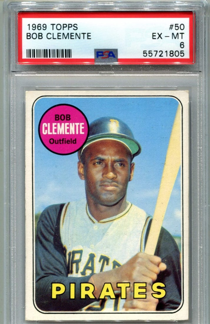 Card Roberto Clemente 1969 Topps #50 PSA EX-MT 6: Card Roberto Clemente 1969 Topps #50 PSA EX-MT 6 This listing features Card Roberto Clemente 1969 Topps #50 PSA EX-MT 6. Item specifics are provided below. Item Specifics: Brand: Topps Roberto Clement