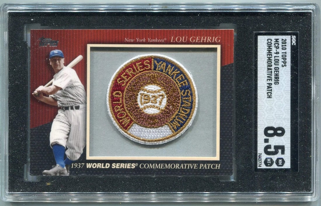 8.5 Lou Gehrig 2010 Topps Legends Commemorative Patch Card #MCP-9 SGC Graded (1 of 2)