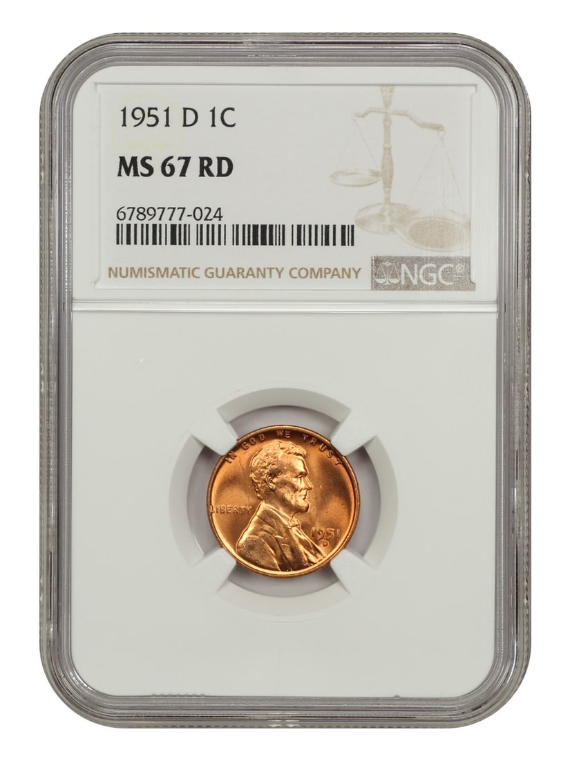 MS67RD 1951-D 1C NGC: MS67RD 1951-D 1C NGC This listing features MS67RD 1951-D 1C NGC. Item specifics are provided below. Item Specifics: Certification: NGC Certification Number: 6789777024 Circulated/Uncirculated: Uncircu