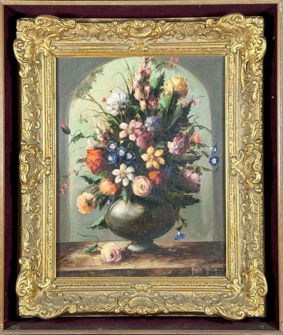 Framed Nagy Attila Oil Painting Flowers Still Life Hungarian Art Gekkoso: Framed Nagy Attila Oil Painting Flowers Still Life Hungarian Art Gekkoso This listing features Framed Nagy Attila Oil Painting Flowers Still Life Hungarian Art Gekkoso. Item specifics are provided bel