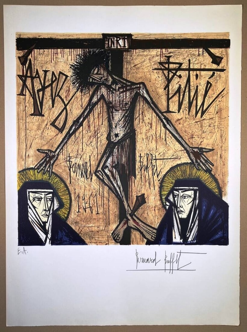 EA BERNARD BUFFET Le Christ Ayez Pitie 1961 Lithograph Print Autograph Limited: EA BERNARD BUFFET Le Christ Ayez Pitie 1961 Lithograph Print Autograph Limited This listing features EA BERNARD BUFFET Le Christ Ayez Pitie 1961 Lithograph Print Autograph Limited. Item specifics are