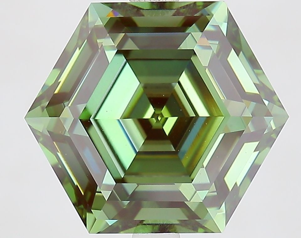 Loose Lab Diamond - IGI Hexagonal 4.95ct Fancy Vivid Green VVS2 (1 of 1)