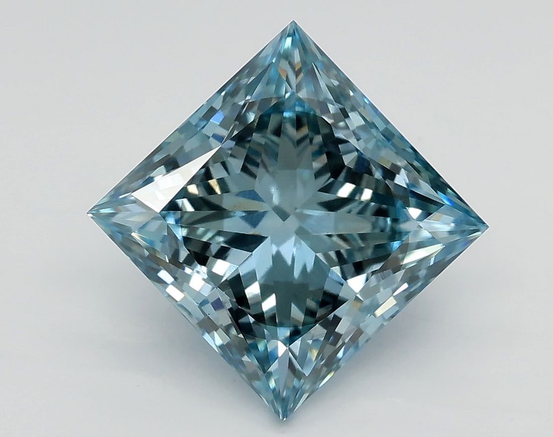 Loose Lab Diamond - IGI Princess 3.35ct Fancy Intense Green Blue SI2 (1 of 1)