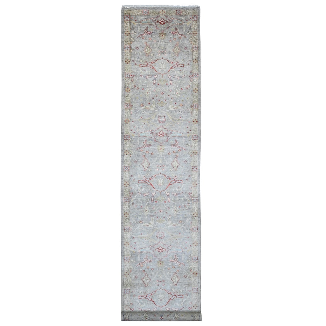 Rug 3'1"x15'10" Gray Peshawar Bijar Garus Design Hand Knotted Wool Runner: Rug 3'1"x15'10" Gray Peshawar Bijar Garus Design Hand Knotted Wool Runner This listing features Rug 3'1"x15'10" Gray Peshawar Bijar Garus Design Hand Knotted Wool Runner. Item specifics are provided