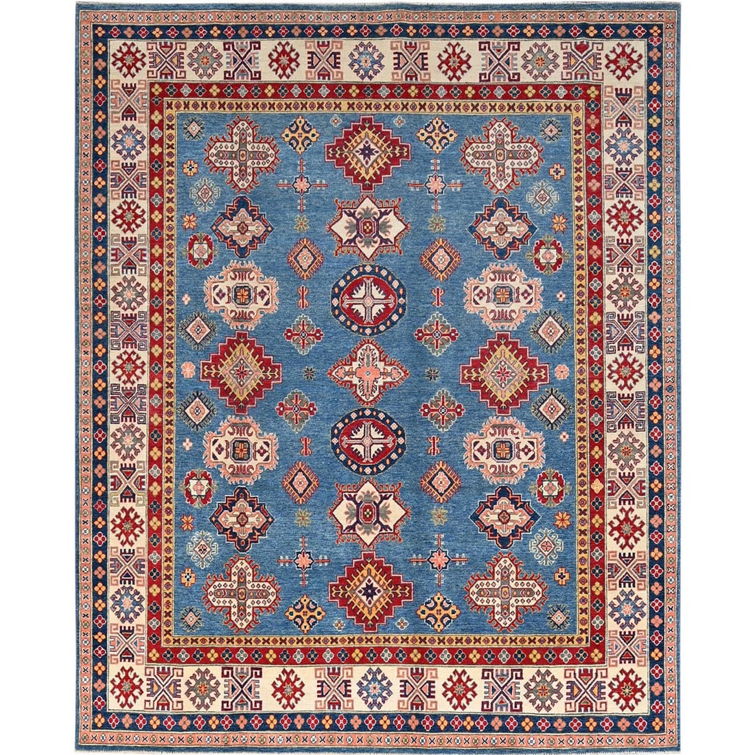 Rug 8'2"x10' Blue Hand Knotted Natural Dyes Wool Kazak Design Oriental: Rug 8'2"x10' Blue Hand Knotted Natural Dyes Wool Kazak Design Oriental This listing features Rug 8'2"x10' Blue Hand Knotted Natural Dyes Wool Kazak Design Oriental. Item specifics are provided below.