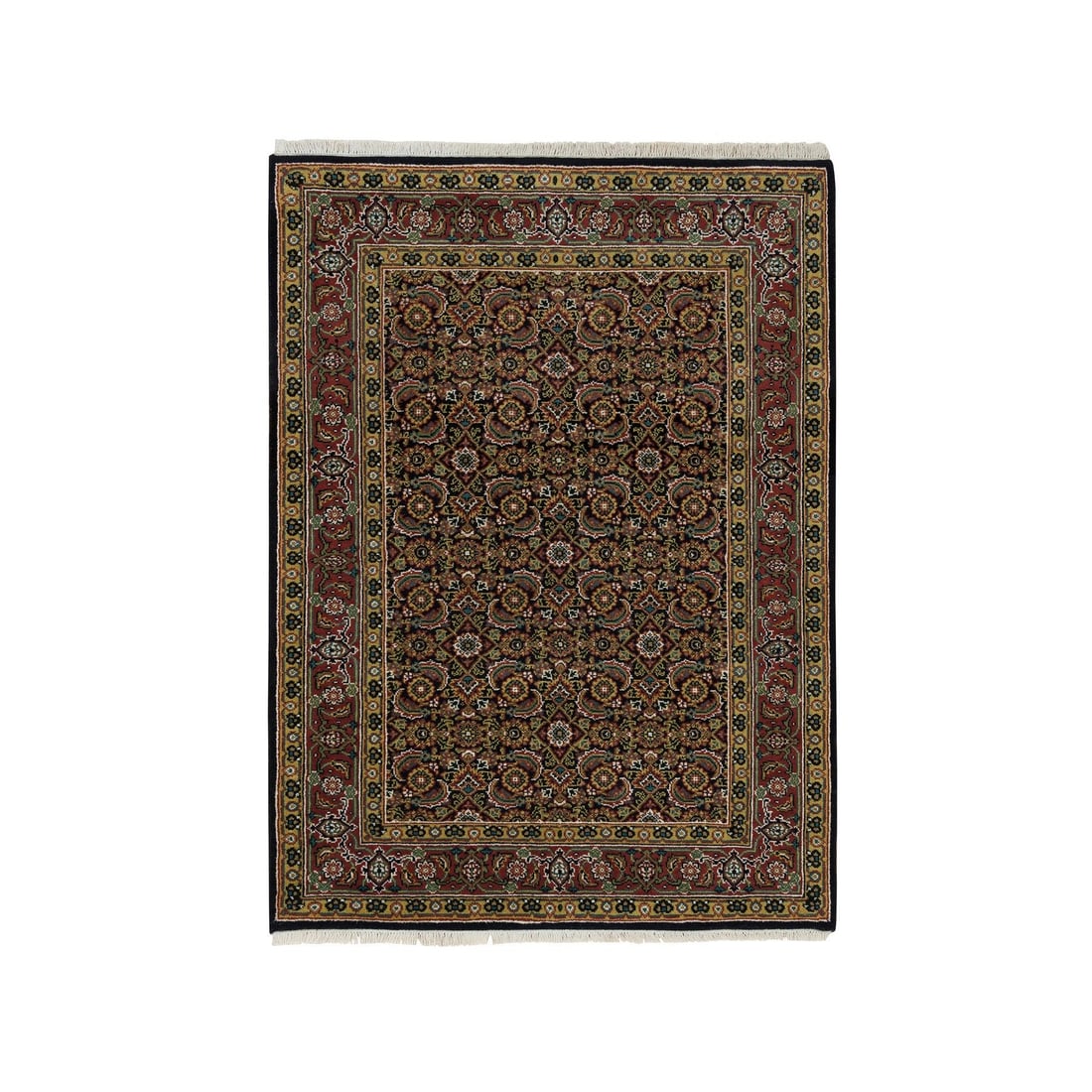 Rug 4'1"x5'9" Asphalt Black 175 KPSI Wool Hand Knotted Herrita Design: Rug 4'1"x5'9" Asphalt Black 175 KPSI Wool Hand Knotted Herrita Design This listing features Rug 4'1"x5'9" Asphalt Black 175 KPSI Wool Hand Knotted Herrita Design. Item specifics are provided below. 
