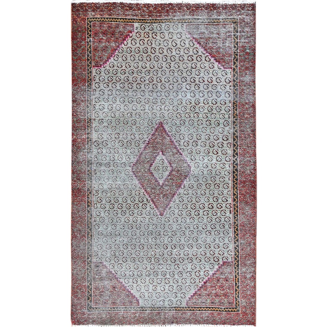 Rug 3'5"x6'2" Cameo Blue Distressed Semi Antique Khamadan Hand Knotted: Rug 3'5"x6'2" Cameo Blue Distressed Semi Antique Khamadan Hand Knotted This listing features Rug 3'5"x6'2" Cameo Blue Distressed Semi Antique Khamadan Hand Knotted. Item specifics are provided below.