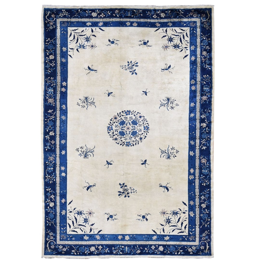 Rug 9'x14'2" Ivory Antique Chinese Peking Hand Knotted Pure Wool: Rug 9'x14'2" Ivory Antique Chinese Peking Hand Knotted Pure Wool This listing features Rug 9'x14'2" Ivory Antique Chinese Peking Hand Knotted Pure Wool. Item specifics are provided below. Item Specifi