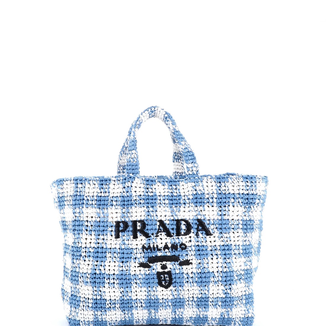 Large Prada Logo Tote Raffia - 2
