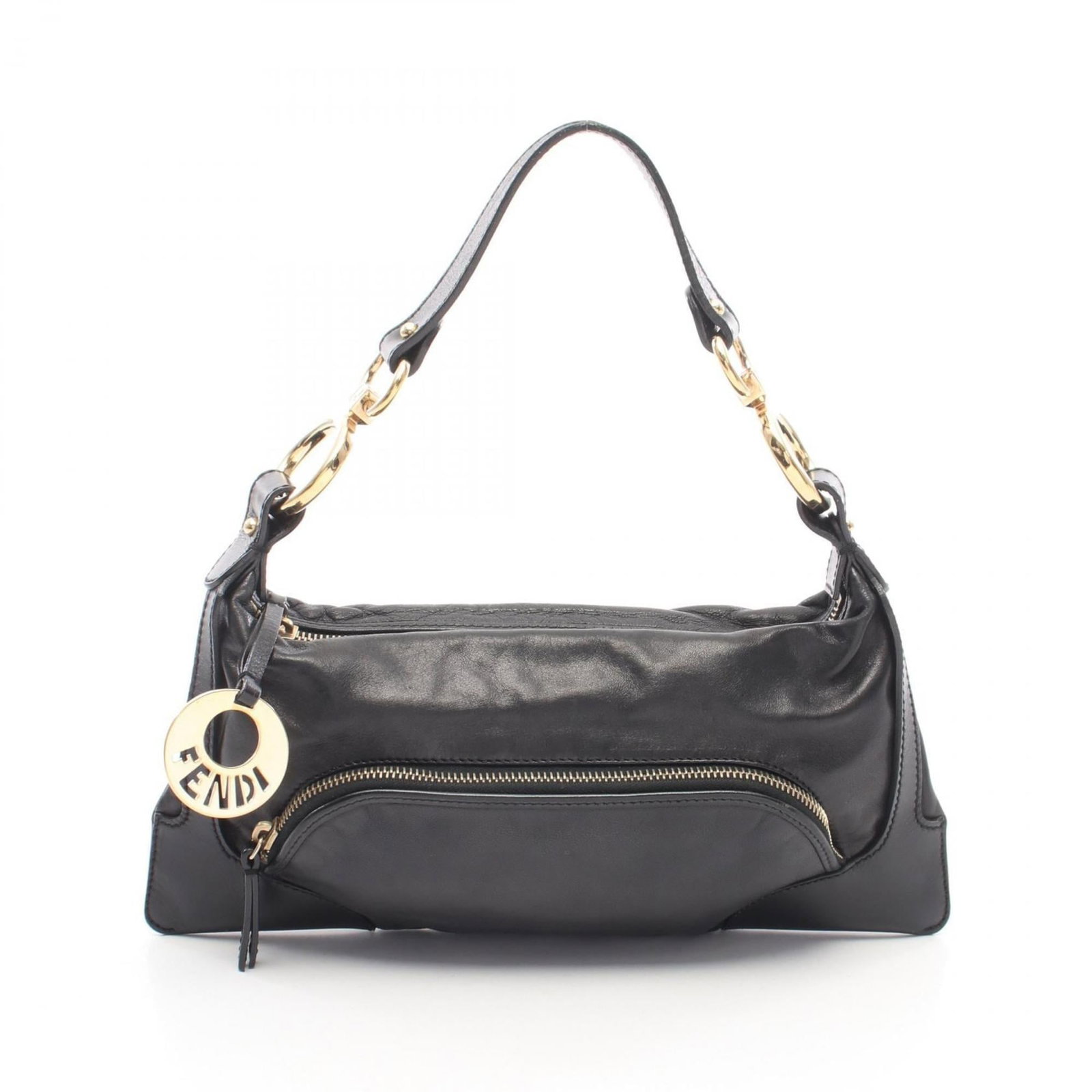 Leather Fendi Handbag: Leather Fendi Handbag This listing features Leather Fendi Handbag. Item specifics are provided below. Item Specifics: Brand: Fendi Type: Handbag Material: Leather Color: Black Gender: Women Size (Hxwx