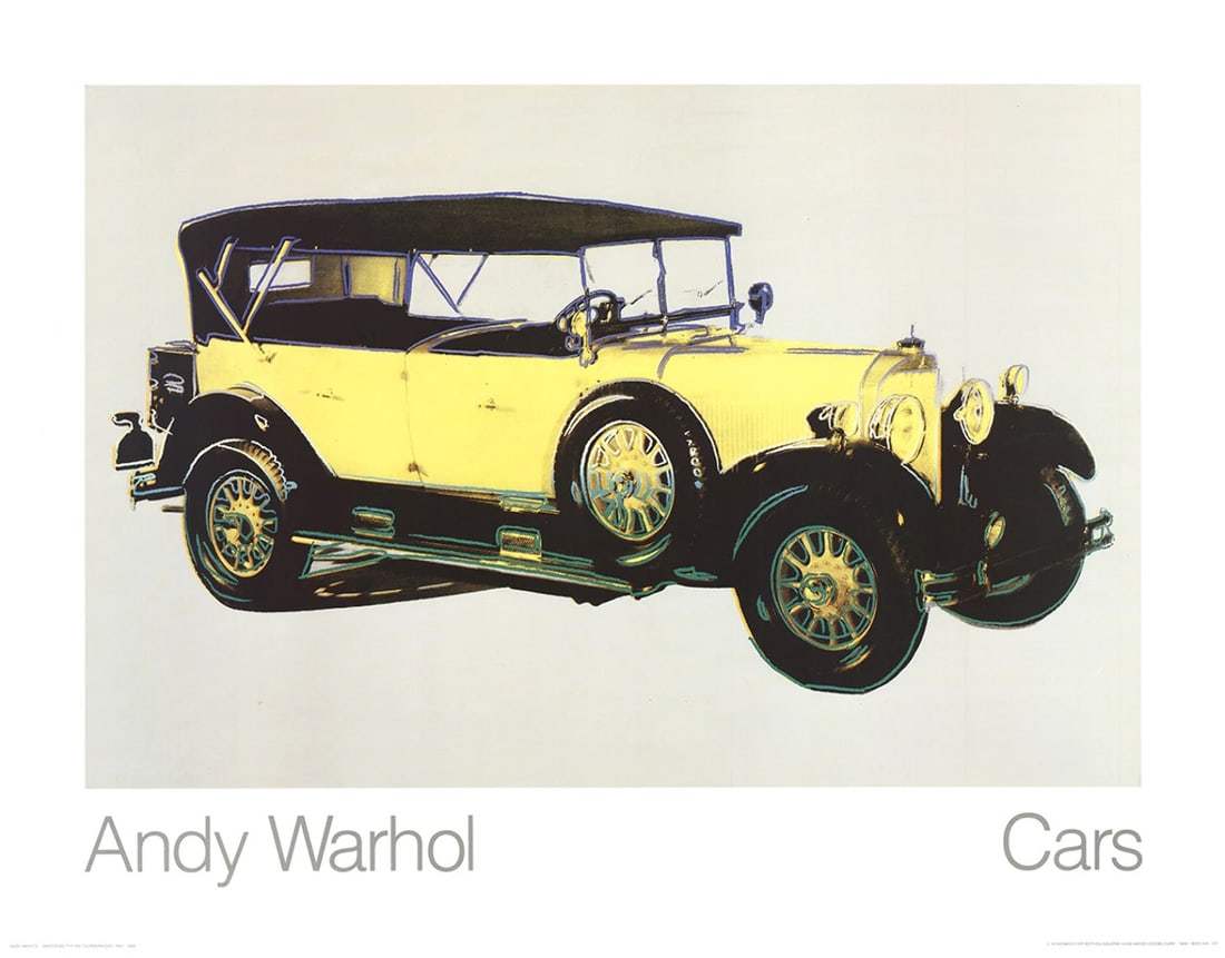 B ANDY WARHOL Mercedes Type 400 (1925) 27.5" x 35.5" Poster 1989 Pop Art Yellow (1 of 1)