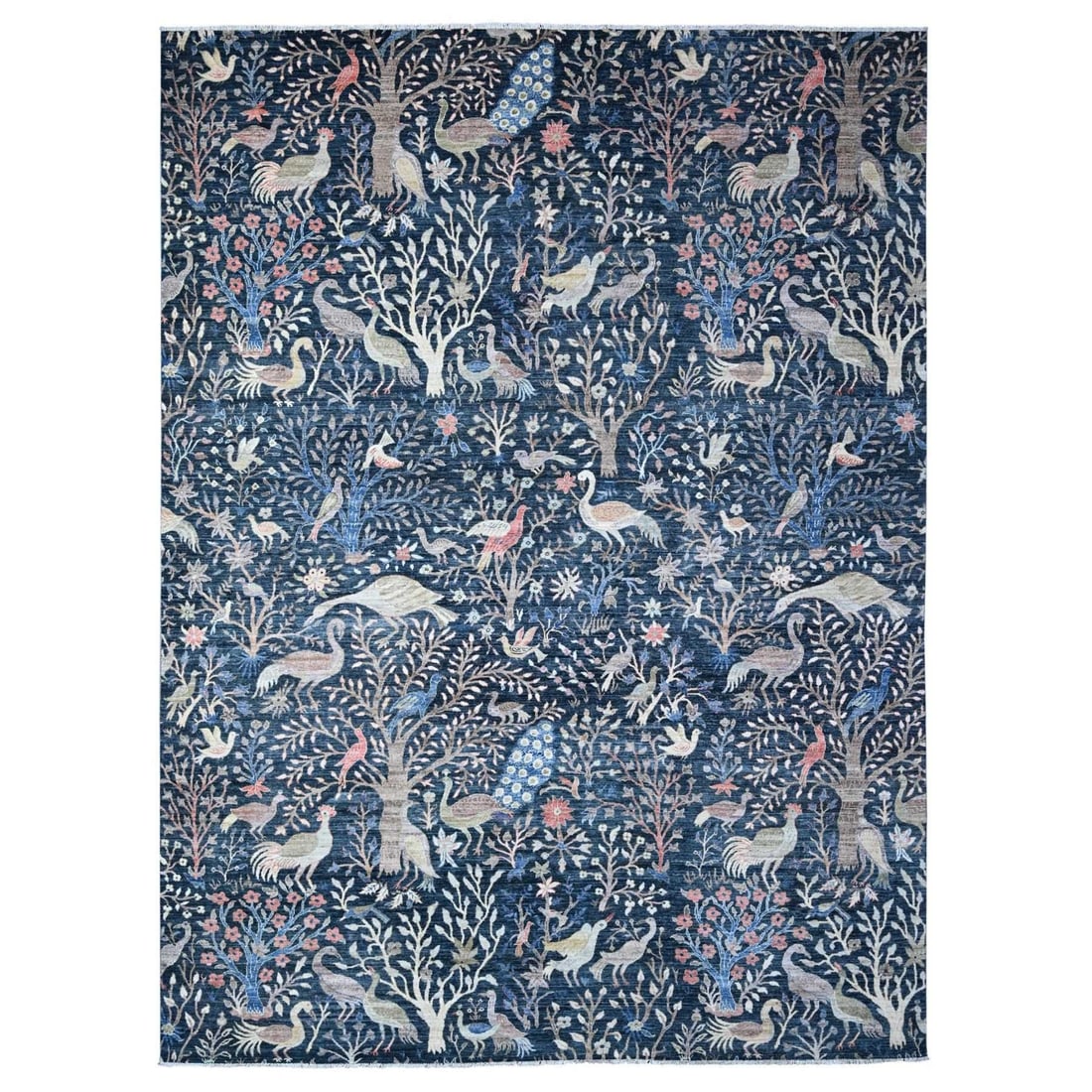 Rug 10'x13'7" Yankees Blue Hand Knotted Pure Wool Peshawar Oriental (1 of 12)
