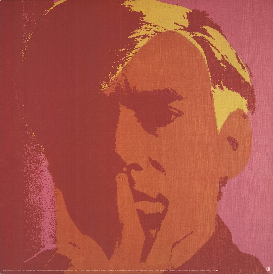 Bro ANDY WARHOL Self Portrait-Orange 26" x 26" Poster 2000 Pop Art Pink Yellow (1 of 6)