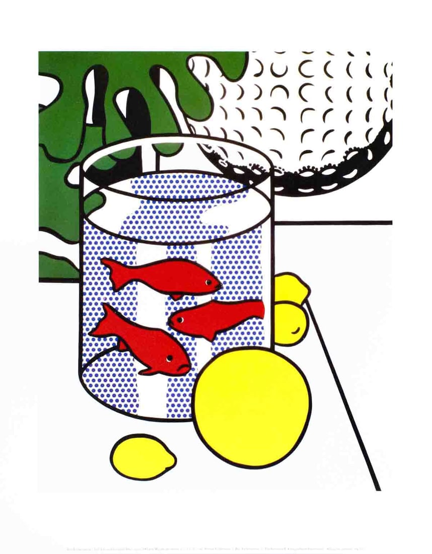 Red ROY LICHTENSTEIN Still Life with Goldfish Bowl 14" x 11" Poster 1993 Pop Art: Red ROY LICHTENSTEIN Still Life with Goldfish Bowl 14" x 11" Poster 1993 Pop Art This listing features Red ROY LICHTENSTEIN Still Life with Goldfish Bowl 14" x 11" Poster 1993 Pop Art. Item specifics