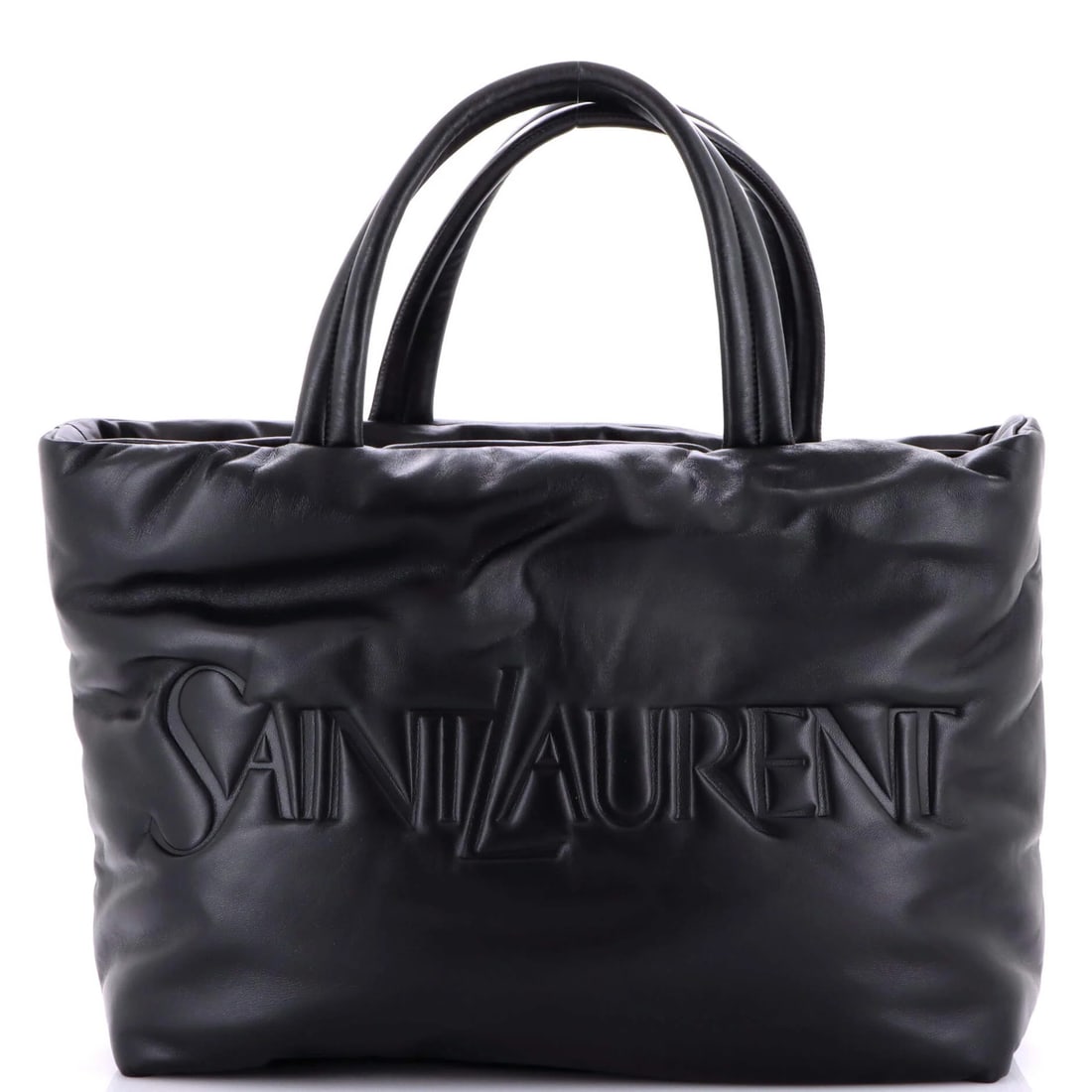 Leather Saint Laurent Debossed Logo Tote Padded (1 of 6)
