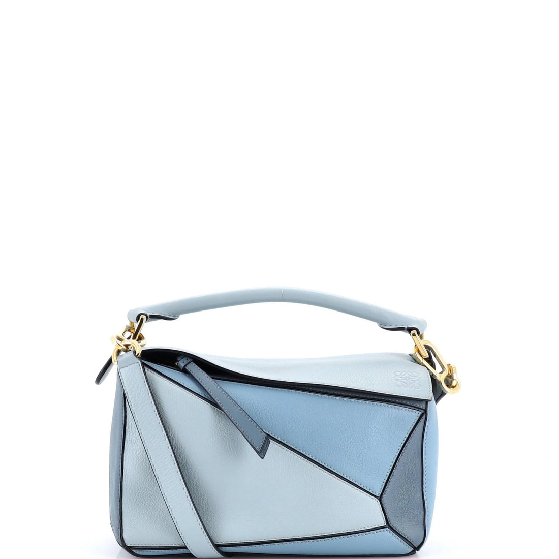 Small Loewe Puzzle Bag Leather: Small Loewe Puzzle Bag Leather This listing features Small Loewe Puzzle Bag Leather. Item specifics are provided below. Item Specifics: Brand: Loewe Exterior Material: Leather Style: Satchels