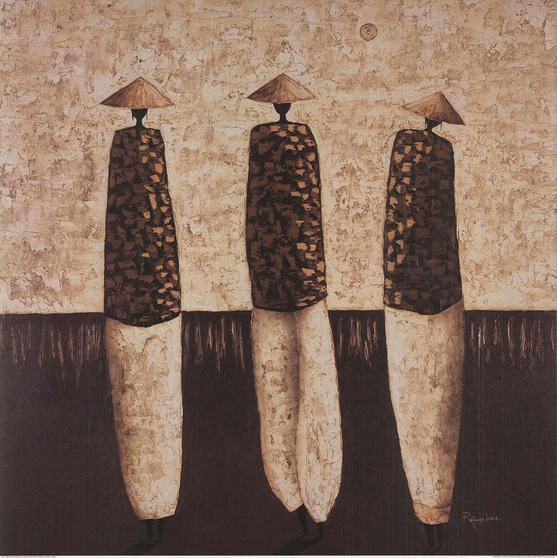 Ame MICHEL RAUSCHER Travel by Night 27.5" x 27.5" Offset Lithograph 2007 African (1 of 4)