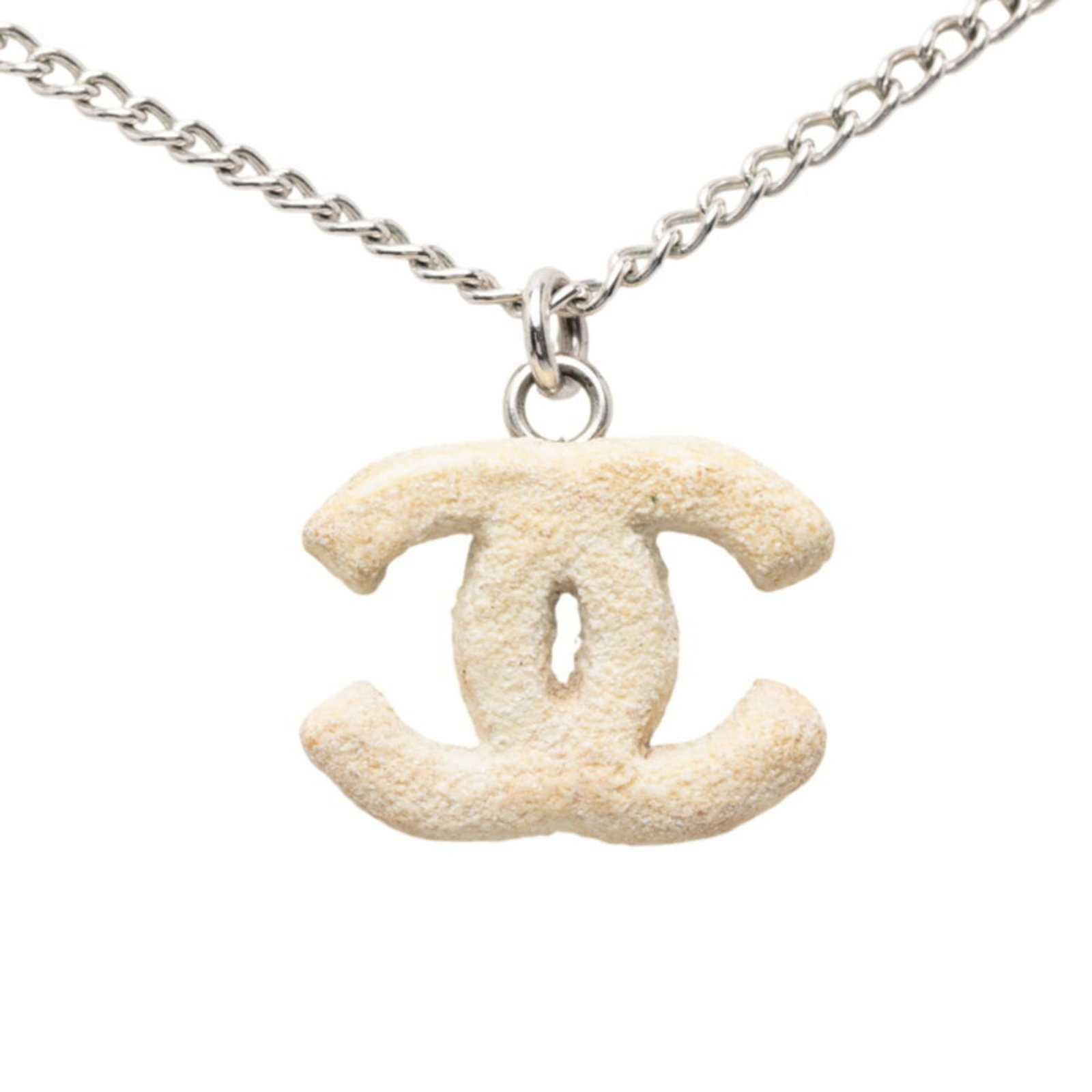 and Coral for Women - Chanel Coco Mark Necklace in Silver - White Metal: and Coral for Women - Chanel Coco Mark Necklace in Silver - White Metal This listing features and Coral for Women - Chanel Coco Mark Necklace in Silver - White Metal. Item specifics are provided below