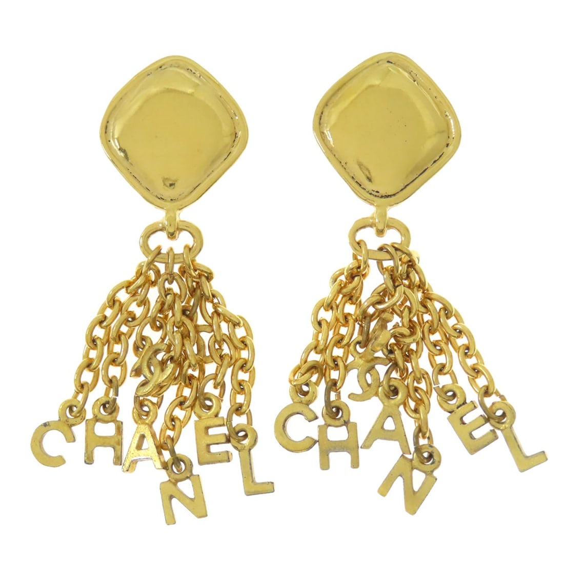 Metal CHANEL Logo Chain Earring (1 of 8)