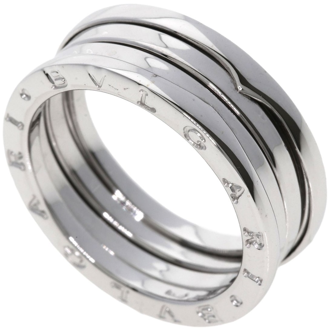 Gold BVLGARI B.zero1 2 Band #62 Ring K18 White (1 of 10)