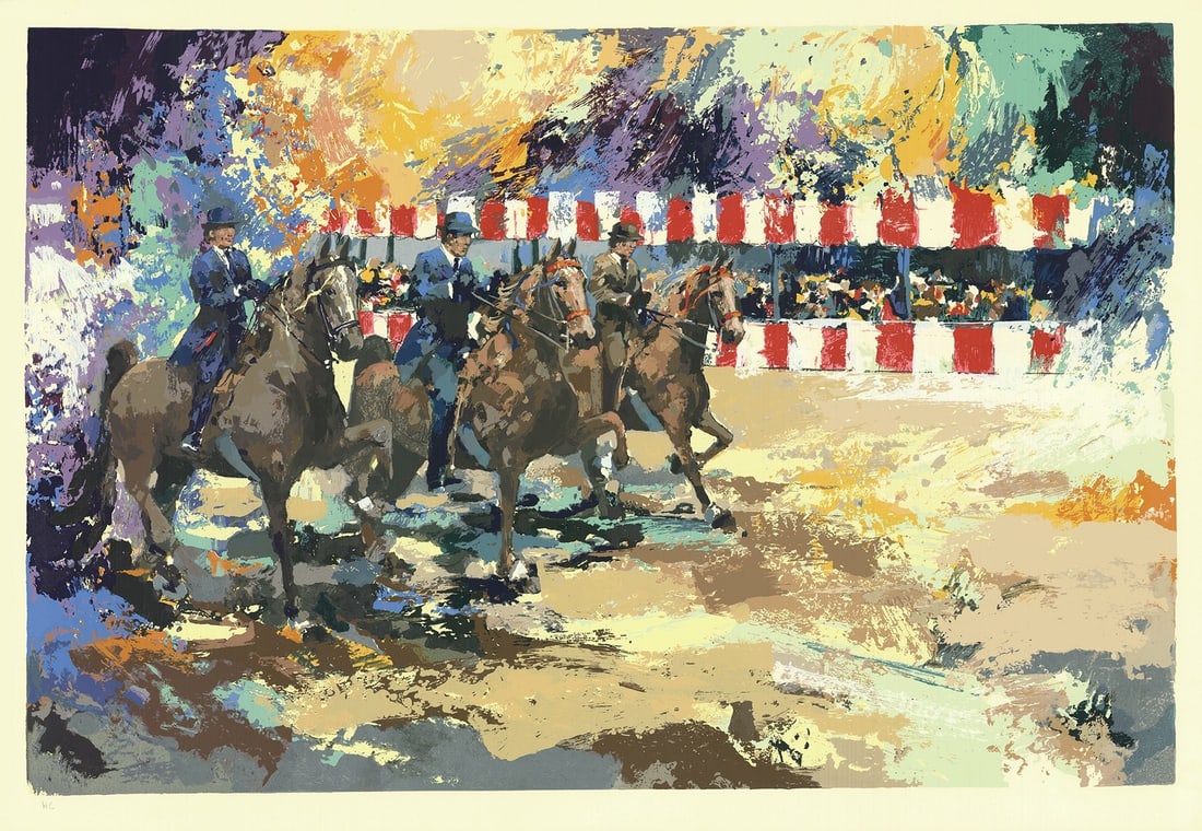M WAYLAND MOORE Equestrian Extravaganza 26.25" x 38" Serigraph 1981 Contemporary (1 of 1)