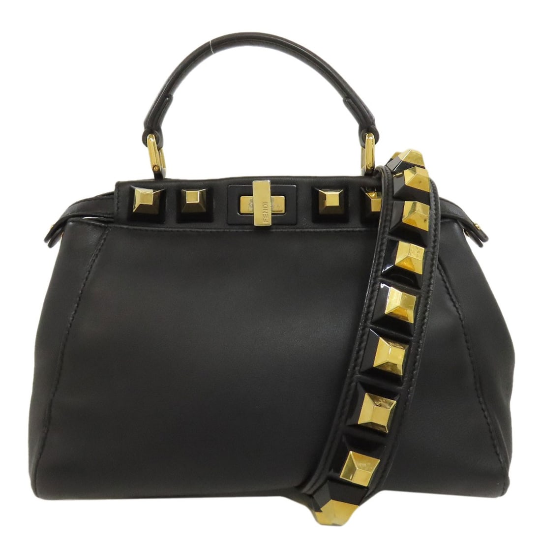 Calf FENDI Peekaboo Mini Gold Edition 2-Way Handbag: Calf FENDI Peekaboo Mini Gold Edition 2-Way Handbag This listing features Calf FENDI Peekaboo Mini Gold Edition 2-Way Handbag. Item specifics are provided below. Item Specifics: Brand: FENDI Style: Ha