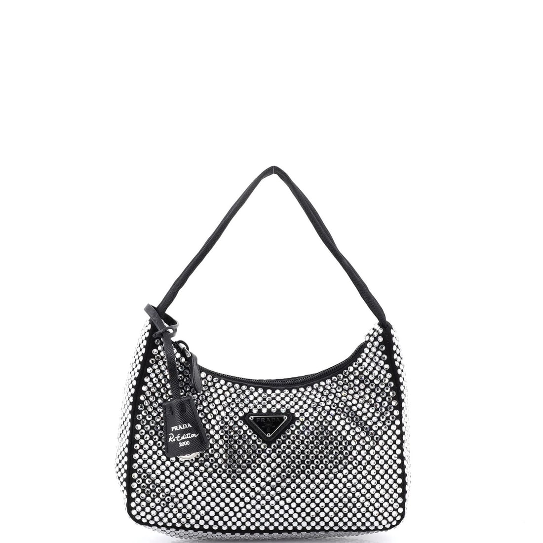 Mini Prada Re-Edition 2000 Hobo Crystal Embellished Satin: Mini Prada Re-Edition 2000 Hobo Crystal Embellished Satin This listing features Mini Prada Re-Edition 2000 Hobo Crystal Embellished Satin. Item specifics are provided below. Item Specifics: Brand: