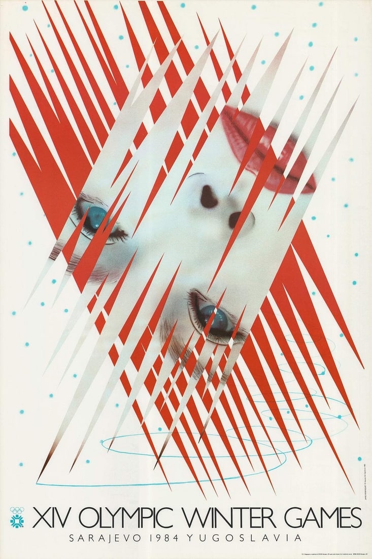 A JAMES ROSENQUIST XIV Olympic Winter Games 36" x 24" Offset Lithograph 1984 Pop (1 of 4)