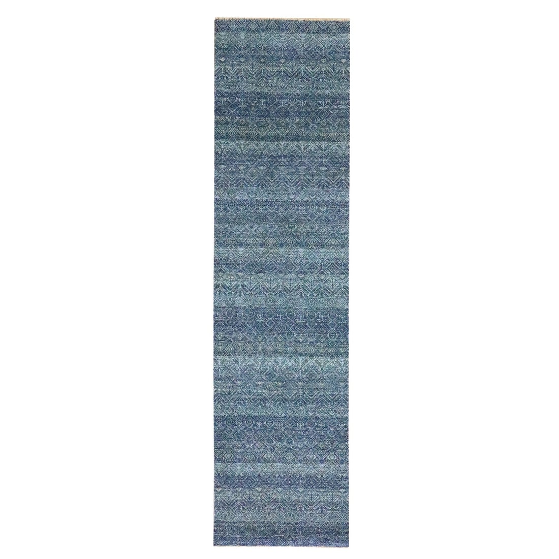 Rug 2'7"x10'2" Blue Kohinoor Herat Pattern Soft Wool Hand Knotted Runner (1 of 7)